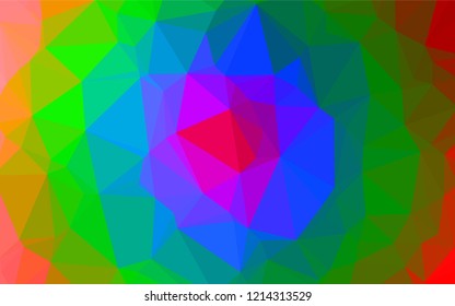 Light Multicolor, Rainbow vector hexagon mosaic texture. Creative illustration in halftone style with gradient. The elegant pattern can be used as part of a brand book.