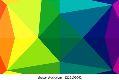 Light Multicolor, Rainbow vector hexagon mosaic cover. A sample with polygonal shapes. The completely new template can be used for your brand book.