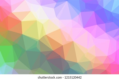 Light Multicolor, Rainbow vector hexagon mosaic cover. Creative geometric illustration in Origami style with gradient. The best triangular design for your business.