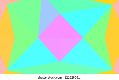 Light Multicolor, Rainbow vector hexagon mosaic cover. Shining illustration, which consist of triangles. Triangular pattern for your business design.