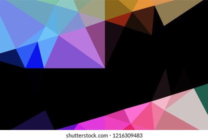Light Multicolor, Rainbow vector hexagon mosaic cover. Shining illustration, which consist of triangles. The polygonal design can be used for your web site.