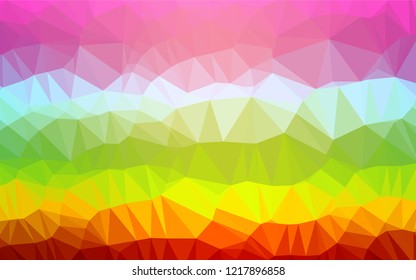 Light Multicolor, Rainbow vector hexagon mosaic texture. A completely new color illustration in a vague style. Brand new style for your business design.
