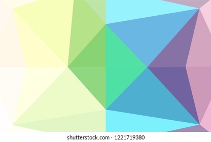 Light Multicolor, Rainbow vector hexagon mosaic cover. Geometric illustration in Origami style with gradient.  A completely new template for your business design.