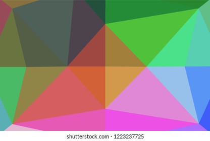 Light Multicolor, Rainbow vector hexagon mosaic cover. A sample with polygonal shapes. The completely new template can be used for your brand book.