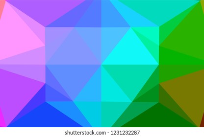 Light Multicolor, Rainbow vector hexagon mosaic cover. A vague abstract illustration with gradient. Brand new style for your business design.