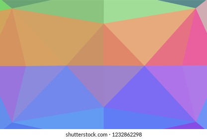 Light Multicolor, Rainbow vector hexagon mosaic cover. A vague abstract illustration with gradient. Brand new style for your business design.