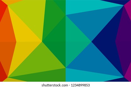 Light Multicolor, Rainbow vector hexagon mosaic cover. Creative geometric illustration in Origami style with gradient. The template can be used as a background for cell phones.