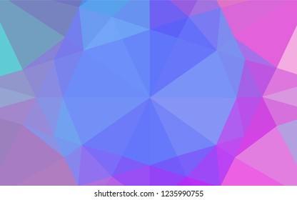 Light Multicolor, Rainbow vector hexagon mosaic template. Triangular geometric sample with gradient.  The best triangular design for your business.