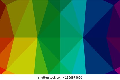 Light Multicolor, Rainbow vector hexagon mosaic template. A vague abstract illustration with gradient. Triangular pattern for your business design.