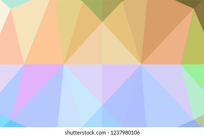 Light Multicolor, Rainbow vector hexagon mosaic template. Triangular geometric sample with gradient.  A completely new design for your business.