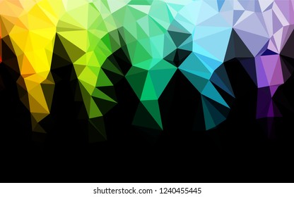 Light Multicolor, Rainbow vector hexagon mosaic texture. Creative geometric illustration in Origami style with gradient. Brand new style for your business design.