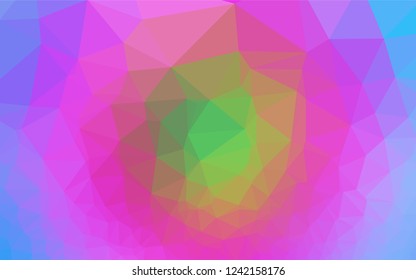 Light Multicolor, Rainbow vector hexagon mosaic template. Creative geometric illustration in Origami style with gradient. Brand new design for your business.