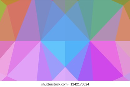 Light Multicolor, Rainbow vector hexagon mosaic texture. Modern geometrical abstract illustration with gradient. Triangular pattern for your business design.
