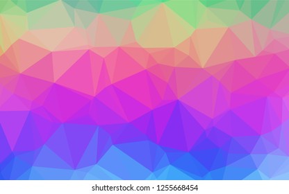 Light Multicolor, Rainbow vector hexagon mosaic cover. Creative geometric illustration in Origami style with gradient. Brand new design for your business.