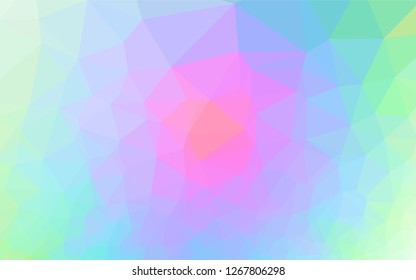 Light Multicolor, Rainbow vector hexagon mosaic texture. Creative illustration in halftone style with gradient. The elegant pattern can be used as part of a brand book.