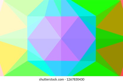 Light Multicolor, Rainbow vector hexagon mosaic cover. Brand new colored illustration in blurry style with gradient. Brand new style for your business design.