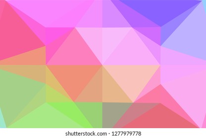 Light Multicolor, Rainbow vector hexagon mosaic cover. An elegant bright illustration with gradient. Triangular pattern for your business design.