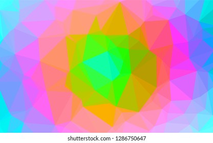 Light Multicolor, Rainbow vector hexagon mosaic texture. Colorful abstract illustration with gradient. A completely new template for your business design.