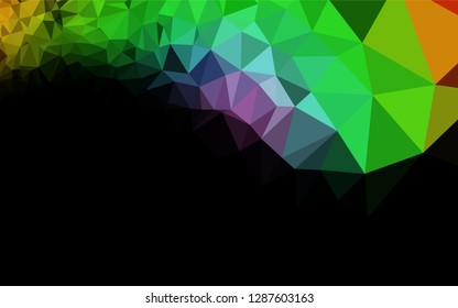 Light Multicolor, Rainbow vector hexagon mosaic texture. Creative illustration in halftone style with gradient. Triangular pattern for your business design.