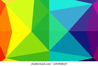 Light Multicolor, Rainbow vector hexagon mosaic texture. Glitter abstract illustration with an elegant design. The textured pattern can be used for background.