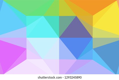 Light Multicolor, Rainbow vector hexagon mosaic texture. A completely new color illustration in a vague style. A new texture for your design.