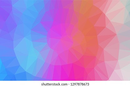 Light Multicolor, Rainbow vector hexagon mosaic texture. Brand new colored illustration in blurry style with gradient. Brand new style for your business design.