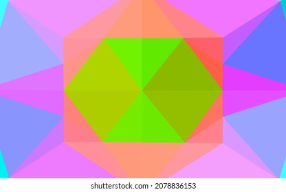 Light Multicolor, Rainbow vector hexagon mosaic texture. Shining illustration, which consist of triangles. Brand new style for your business design.