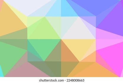 Light Multicolor, Rainbow vector hexagon mosaic texture. A sample with polygonal shapes. A completely new template for your business design.