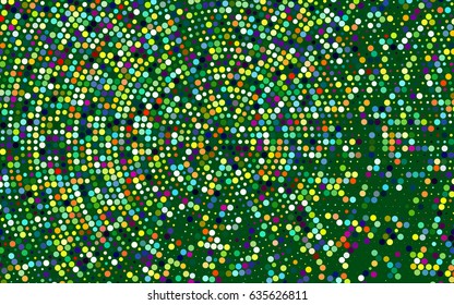 Light Multicolor, Rainbow vector illustration which consist of circles. Dotted gradient design for your business. Creative geometric background in halftone style with colored spots.