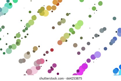 Light Multicolor, Rainbow vector illustration which consist of circles. Dotted gradient design for your business. Creative geometric background in halftone style with colored spots.