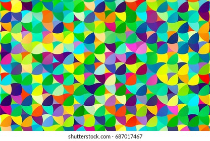 Light Multicolor, Rainbow vector illustration which consist of circles. Dotted gradient design for your business. Creative geometric background in halftone style with colored spots.