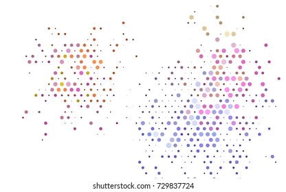 Light Multicolor, Rainbow vector illustration which consist of circles. Dotted gradient design for your business. Creative geometric background in halftone style with colored spots.