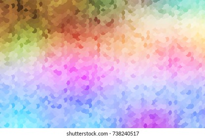 Light Multicolor, Rainbow vector illustration which consist of circles. Dotted gradient design for your business. Creative geometric background in halftone style with colored spots.