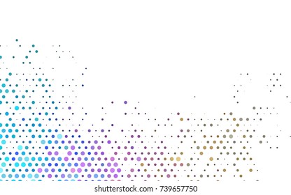 Light Multicolor, Rainbow vector illustration which consist of circles. Dotted gradient design for your business. Creative geometric background in halftone style with colored spots.