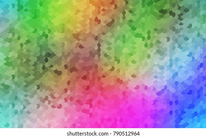 Light Multicolor, Rainbow vector illustration which consist of circles. Dotted gradient design for your business. Creative geometric background in halftone style with colored spots.