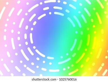 Light Multicolor, Rainbow vector indian curved background. Colorful abstract illustration with lines in Asian style. The pattern can be used for wallpapers and coloring books.