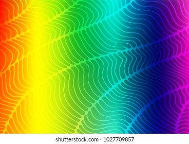 Light Multicolor, Rainbow vector indian curved pattern. Brand-new colored illustration in blurry style with doodles. The pattern can be used for coloring books and pages for kids.