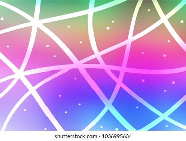 Light Multicolor, Rainbow vector indian curved pattern. Modern geometrical abstract illustration with doodles. The best blurred design for your business.