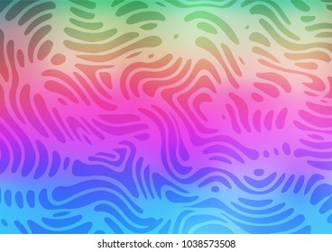 Light Multicolor, Rainbow vector indian curved pattern. Glitter abstract illustration with doodles and Zen tangles. The pattern can be used for heads of websites and designs.