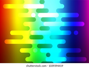 Light Multicolor, Rainbow vector indian curved texture. Decorative shining illustration with doodles on abstract template. The pattern can be used for wallpapers and coloring books.