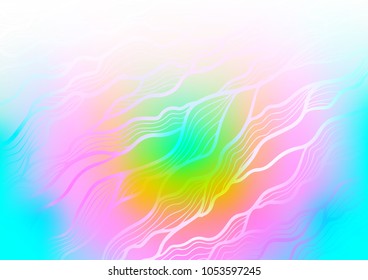 Light Multicolor, Rainbow vector indian curved pattern. Blurred decorative design in Indian style with Zen tangles. Brand-new style for your business design.