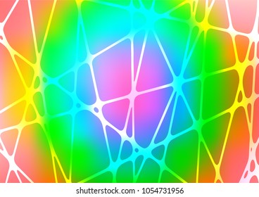 Light Multicolor, Rainbow vector indian curved template. Modern geometrical abstract illustration with doodles. A completely new template for your business design.