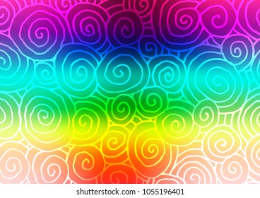Light Multicolor, Rainbow vector indian curved texture. A completely new color illustration in doodle style. Brand-new design for your business.
