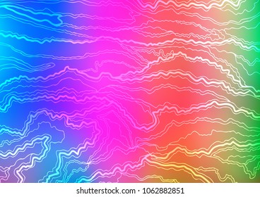 Light Multicolor, Rainbow vector indian curved texture. Colorful illustration in abstract style with doodles and Zen tangles. The template can be used as a background for cell phones.