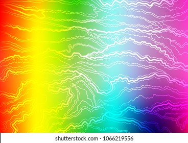 Light Multicolor, Rainbow vector indian curved texture. Blurred decorative design in Indian style with Zen tangles. A new texture for your design.