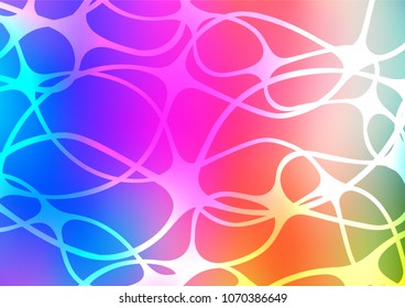 Light Multicolor, Rainbow vector indian curved pattern. Modern geometrical abstract illustration with doodles. The pattern can be used for wallpapers and coloring books.