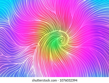 Light Multicolor, Rainbow vector indian curved template. Blurred decorative design in Indian style with Zen tangles. The template can be used as a background for cell phones.