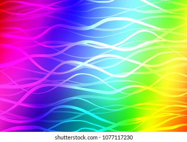 Light Multicolor, Rainbow vector indian curved template. Sketchy hand drawn doodles on blurred background. The template can be used as a background for cell phones.
