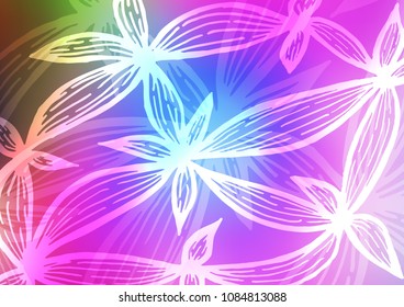 Light Multicolor, Rainbow vector indian curved template. Blurred decorative design in Indian style with Zen tangles. A completely new design for your business.