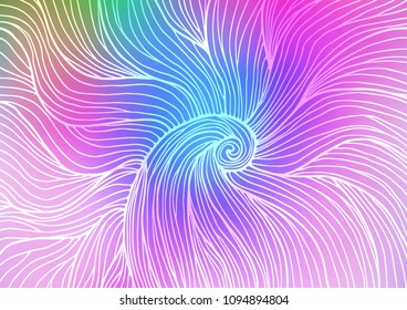 Light Multicolor, Rainbow vector indian curved background. Ethnic elegant natural pattern with gradient. The completely new template can be used for your brand book.